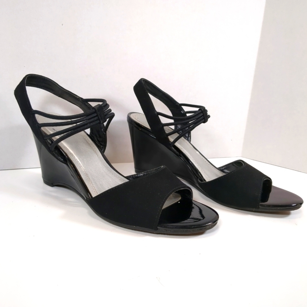 Impo Vanolo Women's Black Wedge Sandals , Size 7-1/2M